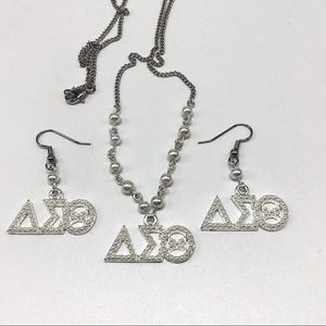 Delta Sigma Theta Necklace and Earring Set